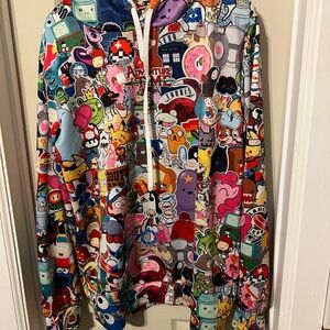 Pop Culture Cosplay Hoodie – Youth XL – Cartoon/Anime/Gaming Allover Print
